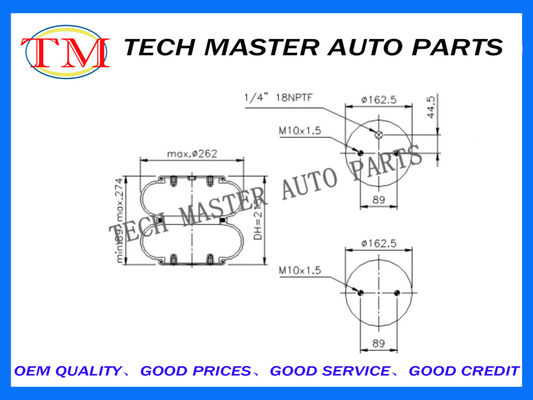 Convoluted Industrial Air Springs Air Suspension Shock Absorbers Firestone W01-M58-6910