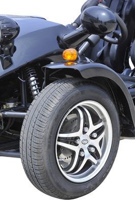 Black Chain Drive Tricycle Motorcycle , Two Seats ATV Automatic With Reverse